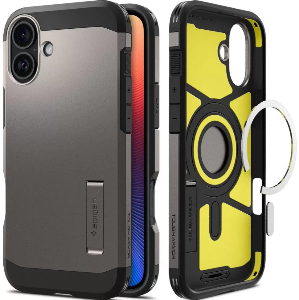 Spigen Iphone 16 | Iphone 16*Etui iPhone 16 Tough Armor Mag Magsafe Gunmetal Szary