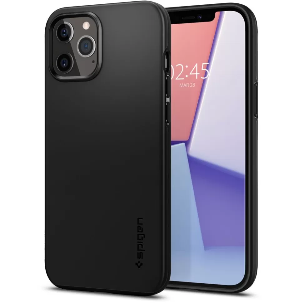 Spigen Iphone 12 | Iphone 12 Pro*Etui iPhone 12 / 12 Pro Thin Fit Black Czarne Case