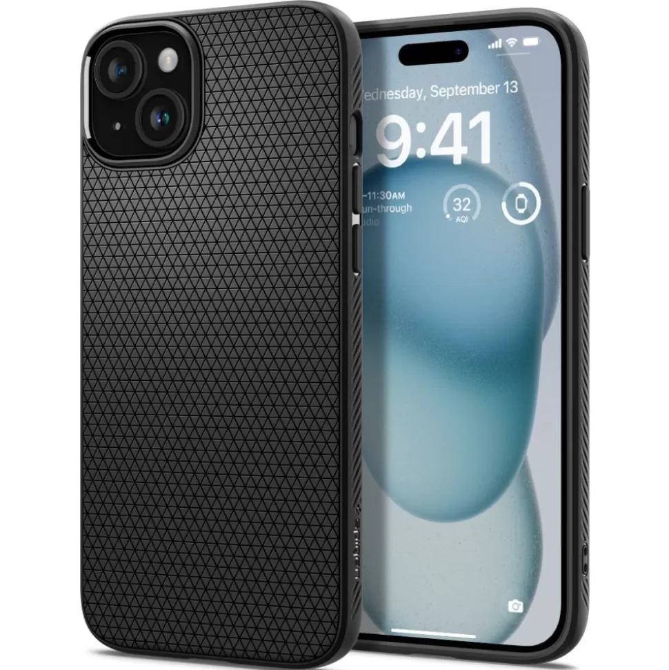 Spigen Iphone 15*Etui iPhone 15 Liquid Air Matte Black Case Czarny