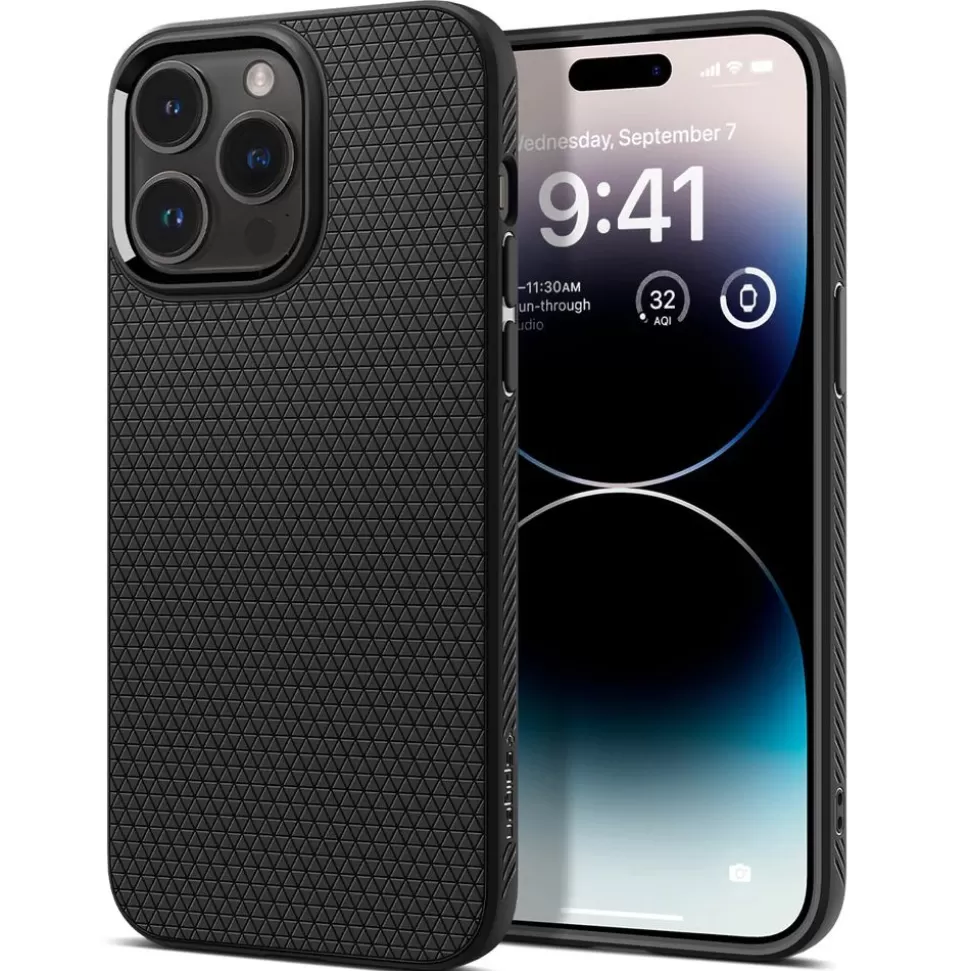 Spigen Iphone 14 Pro*Etui iPhone 14 Pro Liquid Air Matte Black Case Czarny