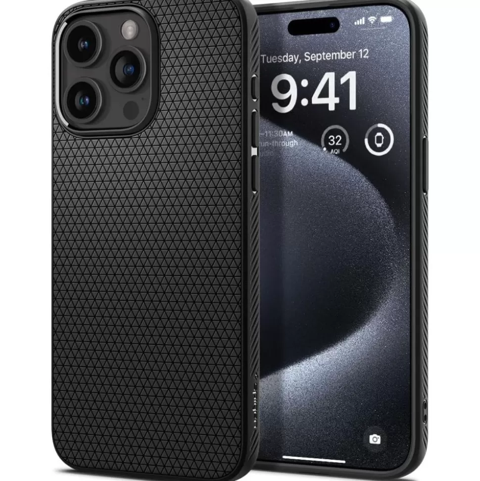 Spigen Iphone 15 Pro*Etui iPhone 15 Pro Liquid Air Matte Black Case Czarny