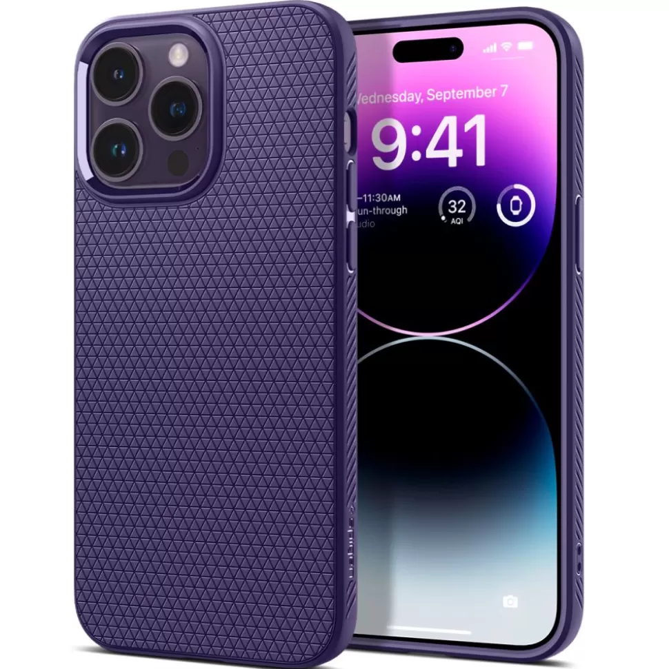 Spigen Iphone 14 Pro*Etui Liquid Air iPhone 14 Pro Deep Purple Case Fioletowy