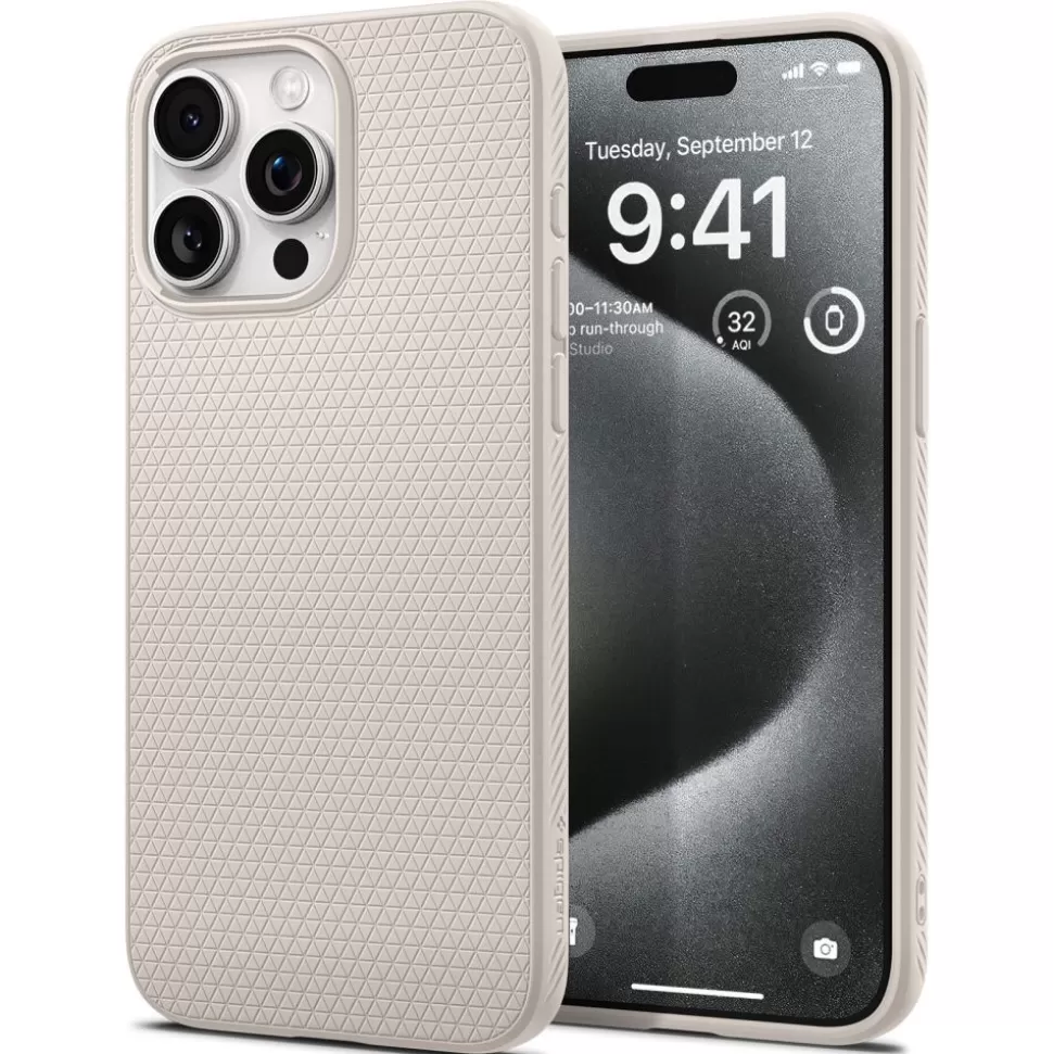 Spigen Iphone 15 Pro*Etui Liquid Air iPhone 15 Pro Natural Titanium Beżowy