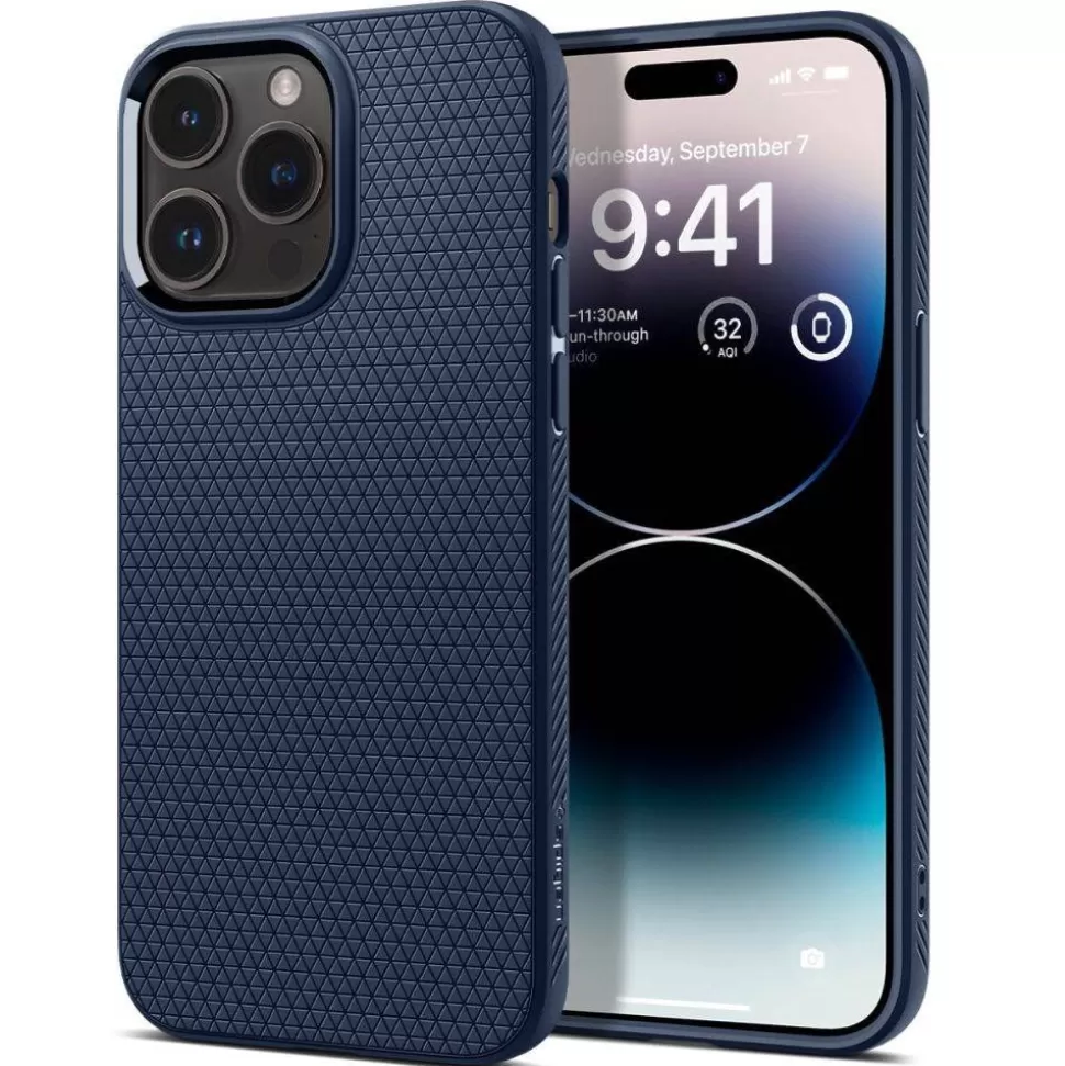 Spigen Iphone 14 Pro*Etui Liquid Air iPhone 14 Pro Navy Blue Niebieski