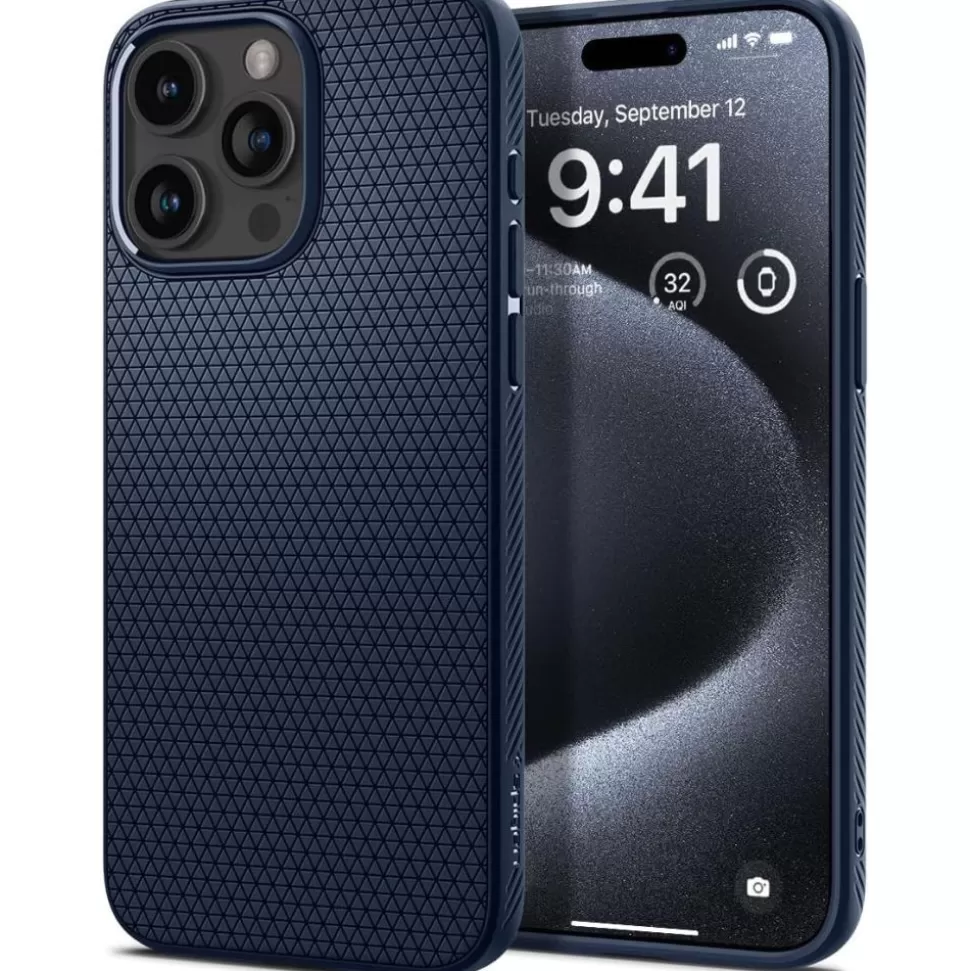 Spigen Iphone 15 Pro*Etui Liquid Air iPhone 15 Pro Navy Blue Case Granatowy