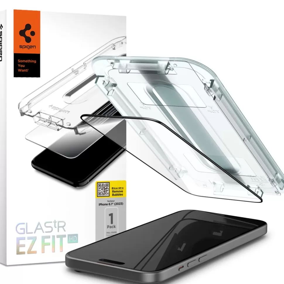 Spigen Iphone 15*Szkło Hartowane Glas.tr ”ez Fit” Fc iPhone 15 Black