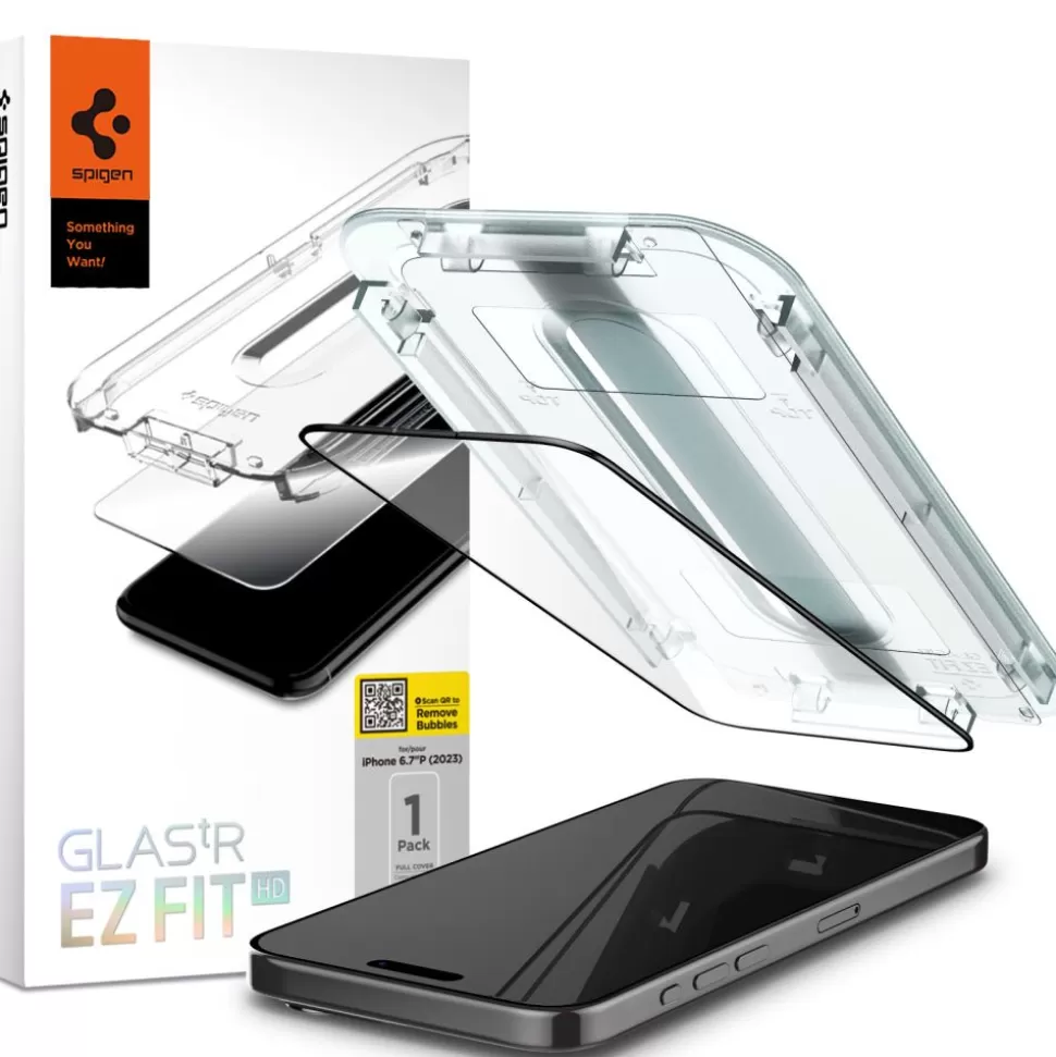 Spigen Iphone 15 Pro Max*Szkło Hartowane Glas.tr ”ez Fit” Fc iPhone 15 Pro Max Black