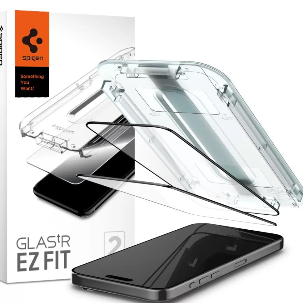 Spigen Iphone 15 Pro Max*Szkło Hartowane Glas.tr ”ez Fit” Fc 2-pack iPhone 15 Pro Max Black