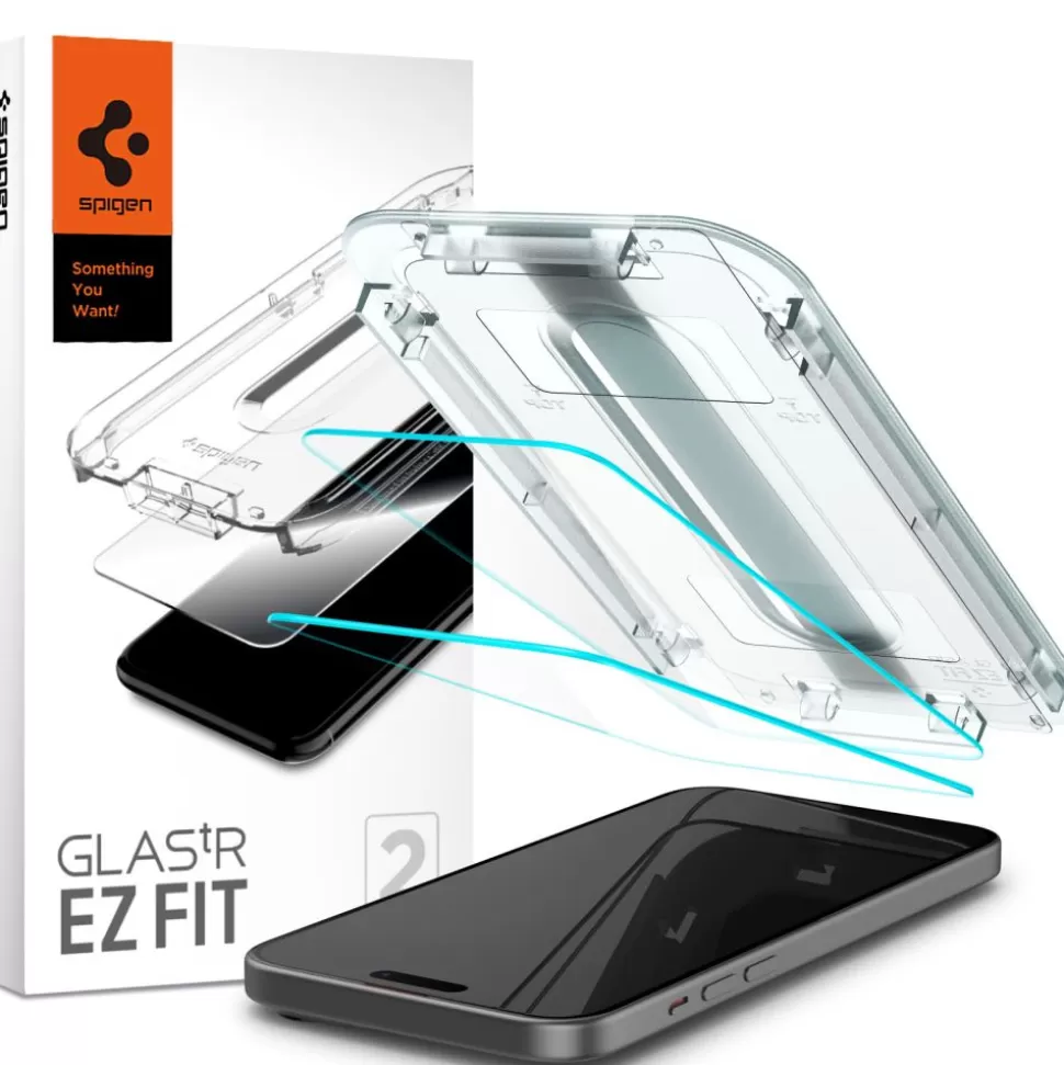 Spigen Iphone 15 | Iphone 16*Szkło Hartowane Glas.tr ”ez Fit” 2-pack iPhone 16 / 15 Clear