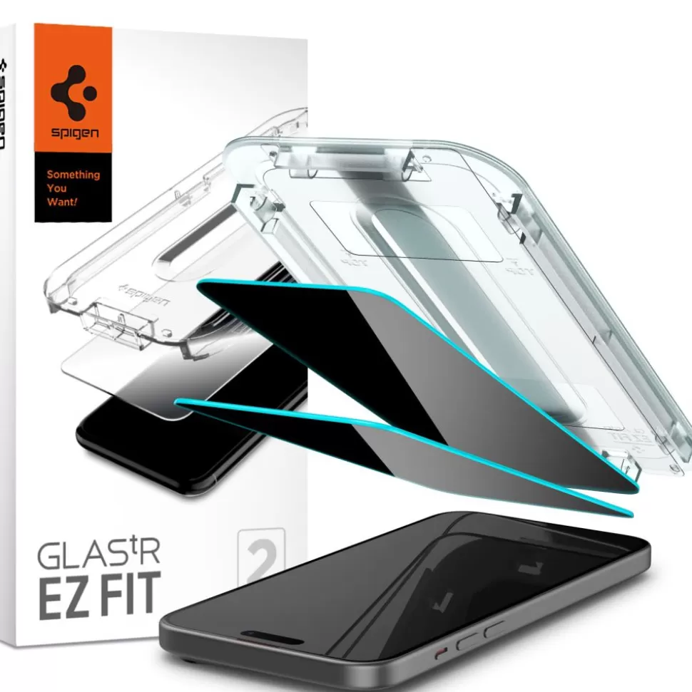 Spigen Iphone 15*Szkło Hartowane Glas.tr ”ez Fit” 2-pack iPhone 15 Privacy