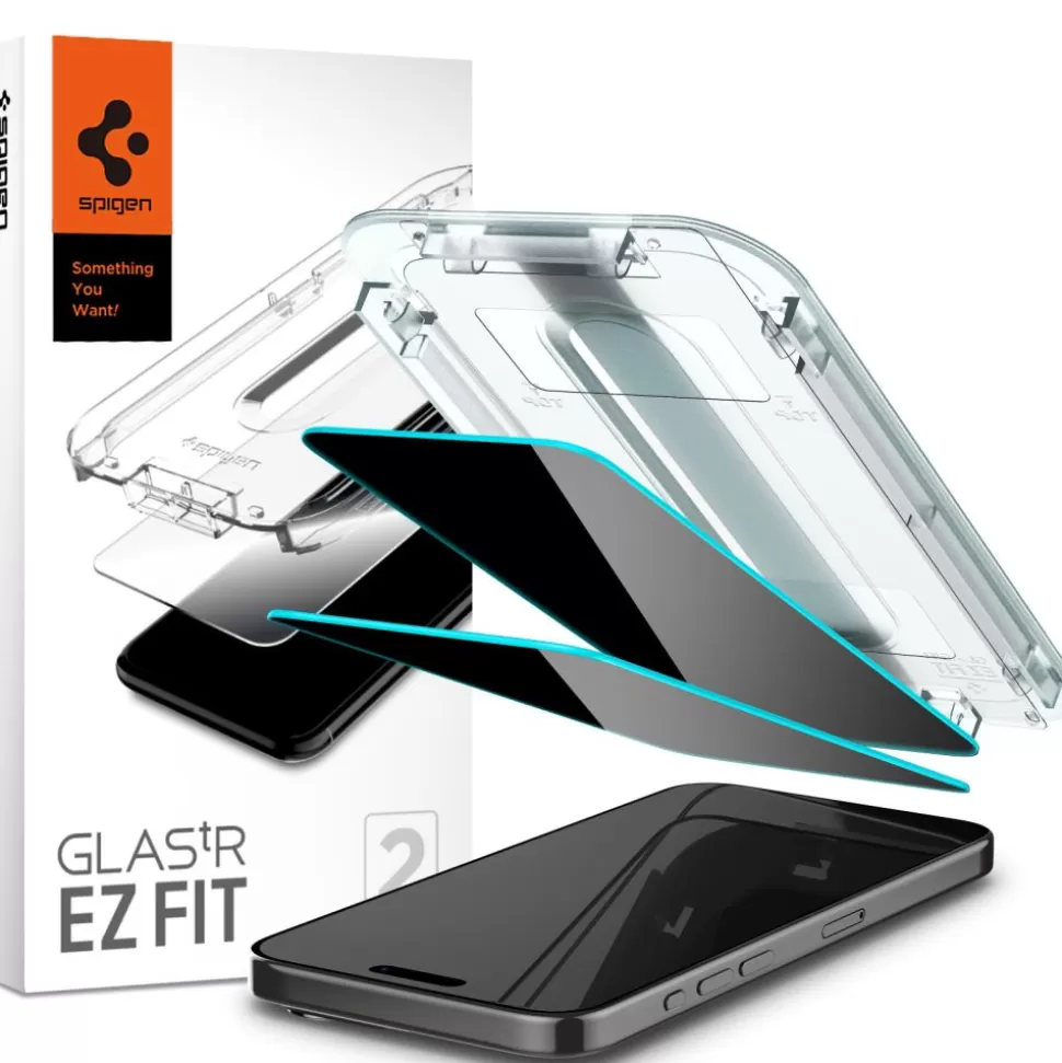 Spigen Iphone 15 Pro Max*Szkło Hartowane Glas.tr ”ez Fit” 2-pack iPhone 15 Pro Max Privacy